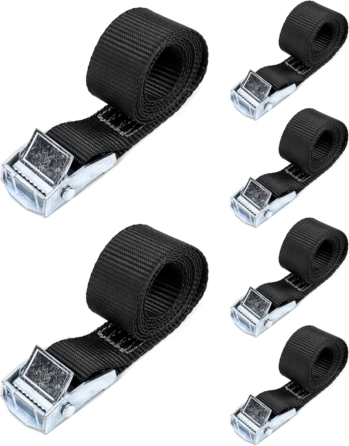 QWORK® 6 Pack Tie Down Straps, Adjustable Straps, Lashing Straps for Motorcycles, Cargo