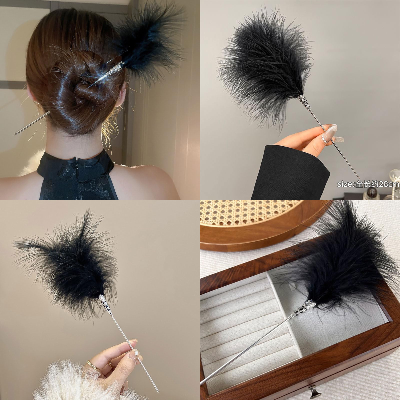 Elegant Black and Cream Fringe Hair Accessory Amazon.com : Clip in Bangs Real Human Hair Natural Black  main image 4