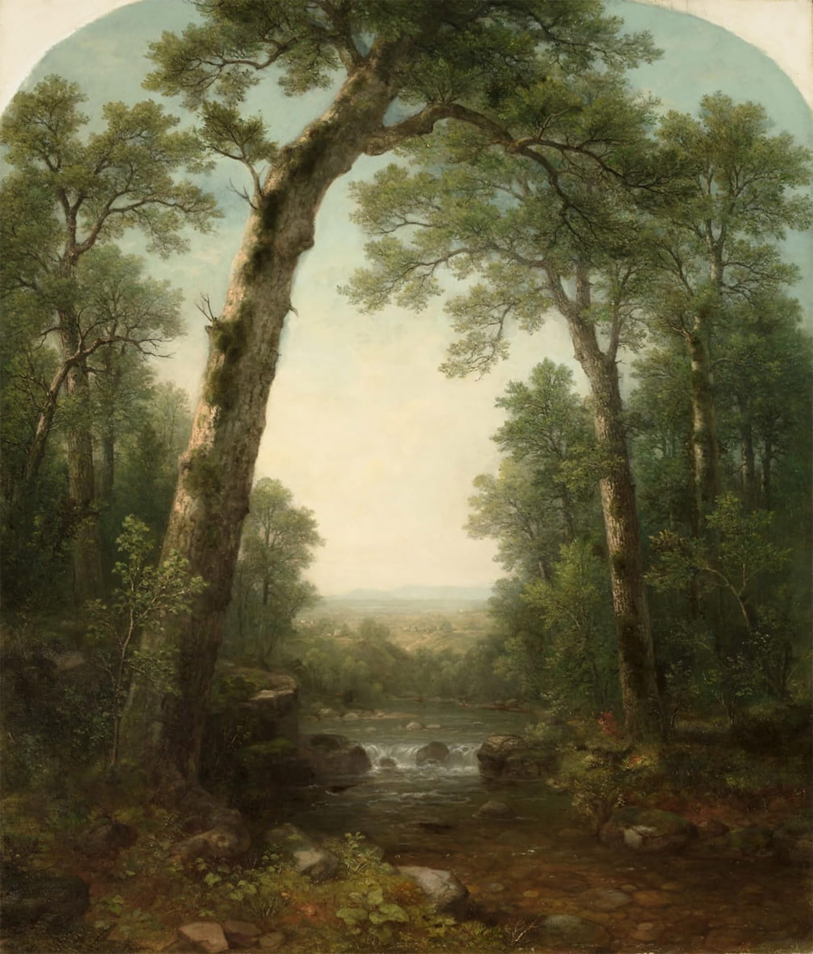 ARTXLXXBN Famous Painting Canvas Artwork Graffiti Print Forest Stream with Vista by Asher Brown Durand Portrait Canvas Image for Home Decor 60x90cm