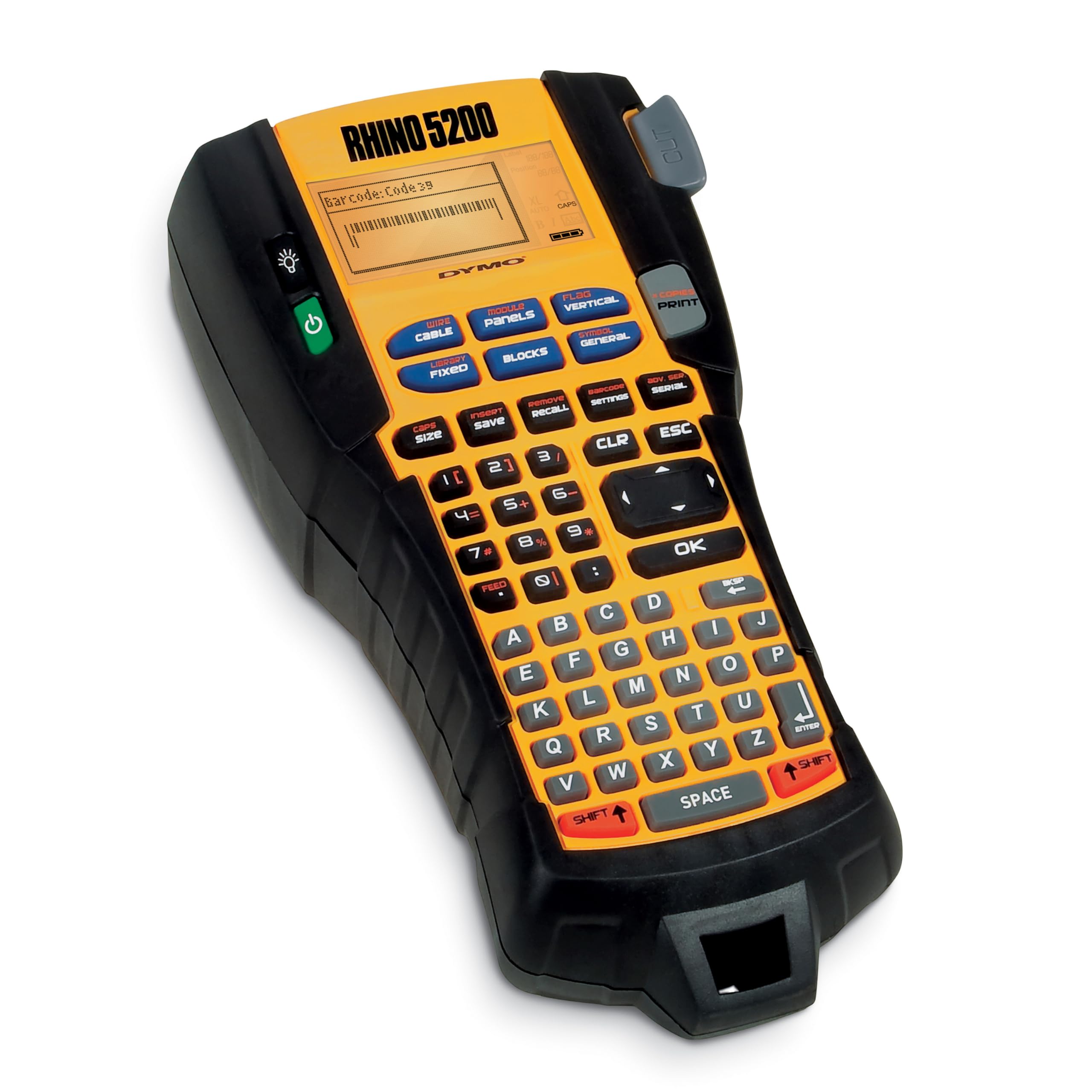 DYMO 5200 Rhino Etichettatrice industriale multiuso | Tastiera ABC | Giallo