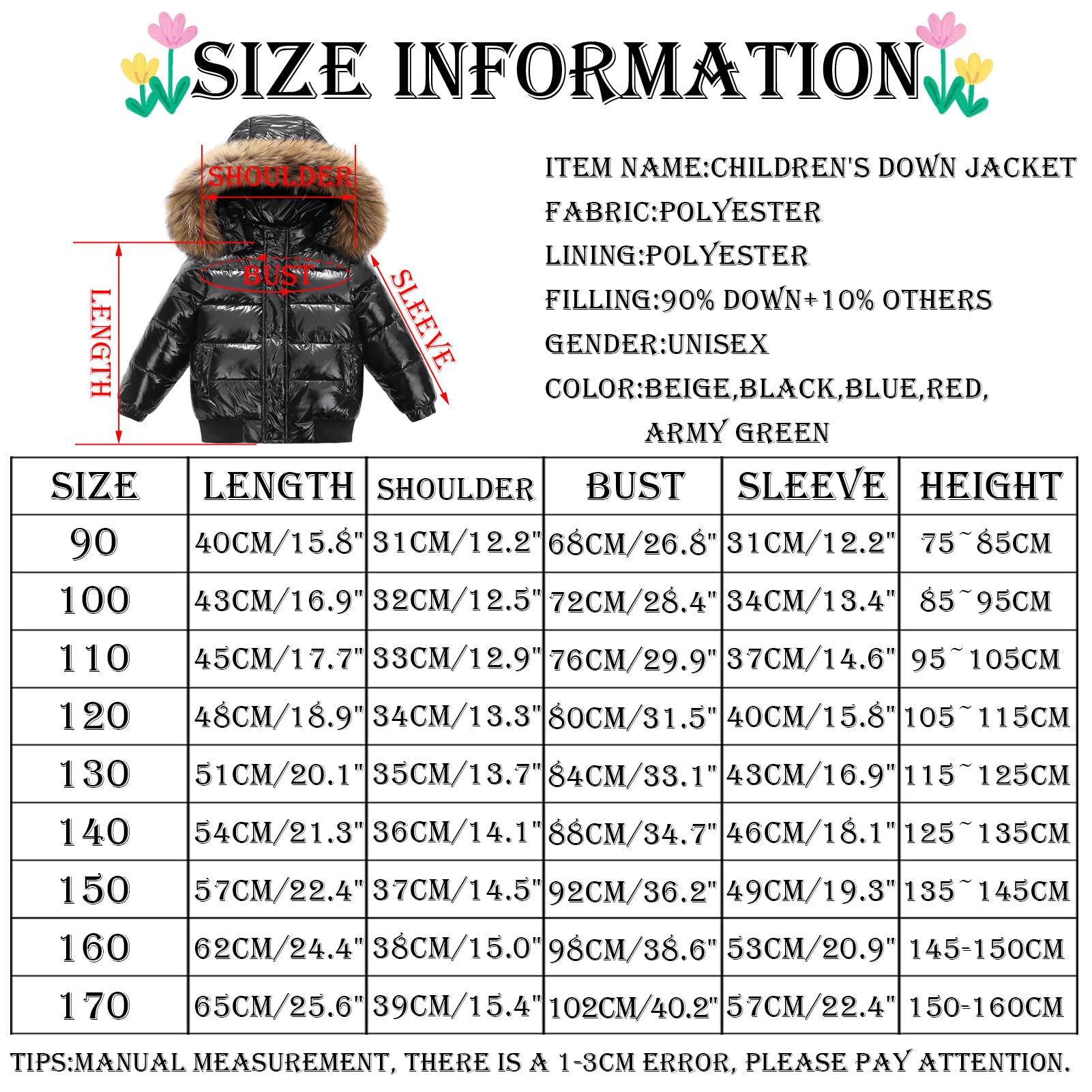 Cappotto Invernale Bambina e Bambino Giacca Imbottita con Cappuccio Giacche Cappotti Raggazzi Antivento