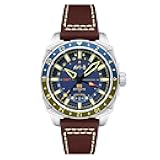 Brown Leather Strap GMT Automatic Watch, 44mm by AVI-8