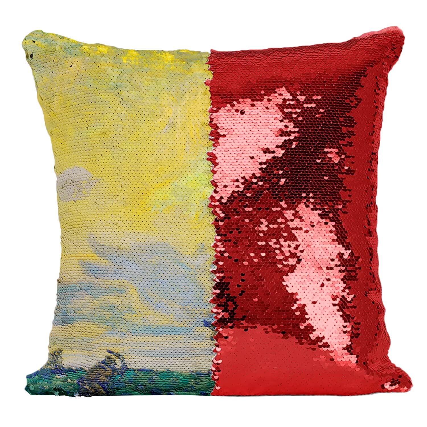 Coussin Sequin Paillettes Rouge Le Grand Sacrifice Nicholas Roerich déco