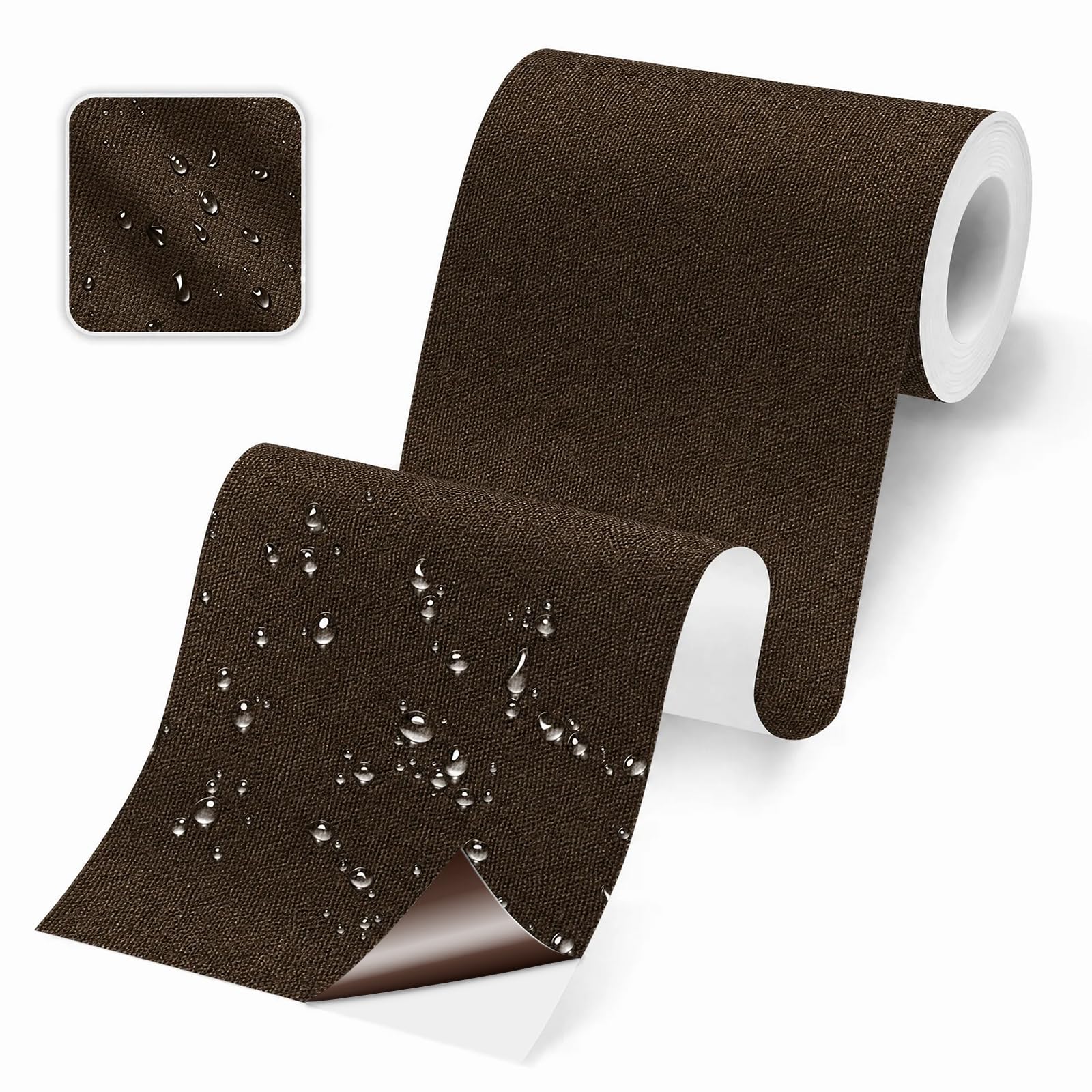 Skystuff Self-Adhesive Canvas Repair Tape, Heavy Duty Waterproof Fabric Repair Patches for Sofa, Chair, Awning, Tent, Clothes, Camping Outdoor Gear, Instant Strong Fix, 10x200cm, Brown