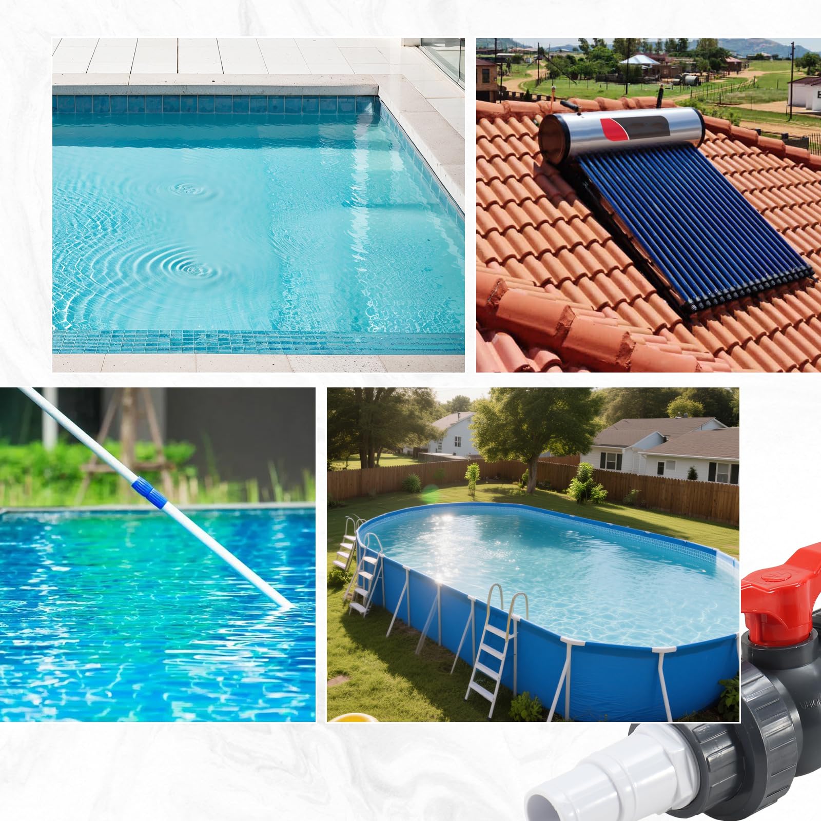 Set di Bypass per Piscina Pompa di Calore, Kit Bypass per Piscina 32/38mm, Set di Collegamento per Pompa di Calore mit Dichtband, Controllo dell'Alimentazione dell'Acqua