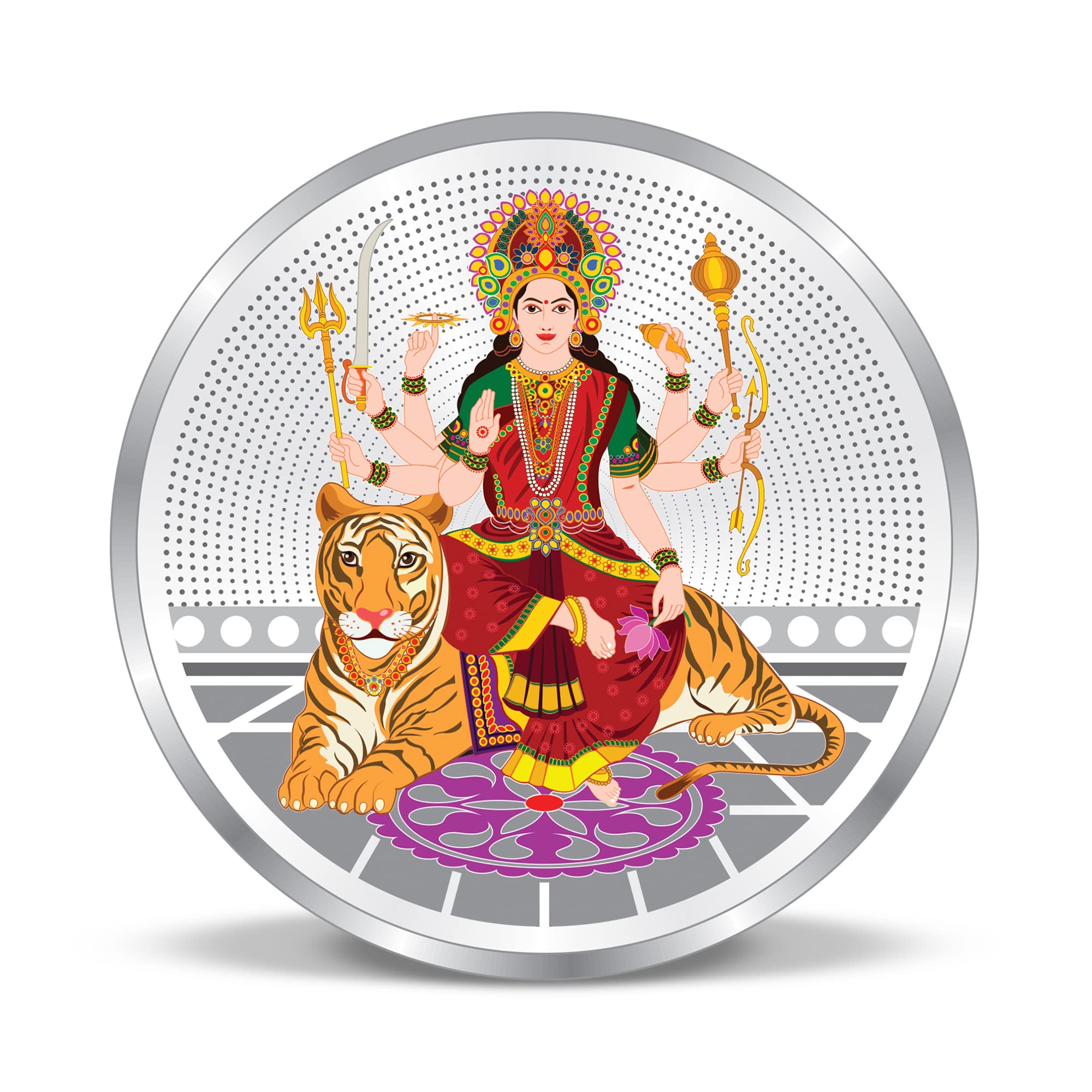 Precious Moments Goddess Durga MATA 999 Pure Silver Coin
