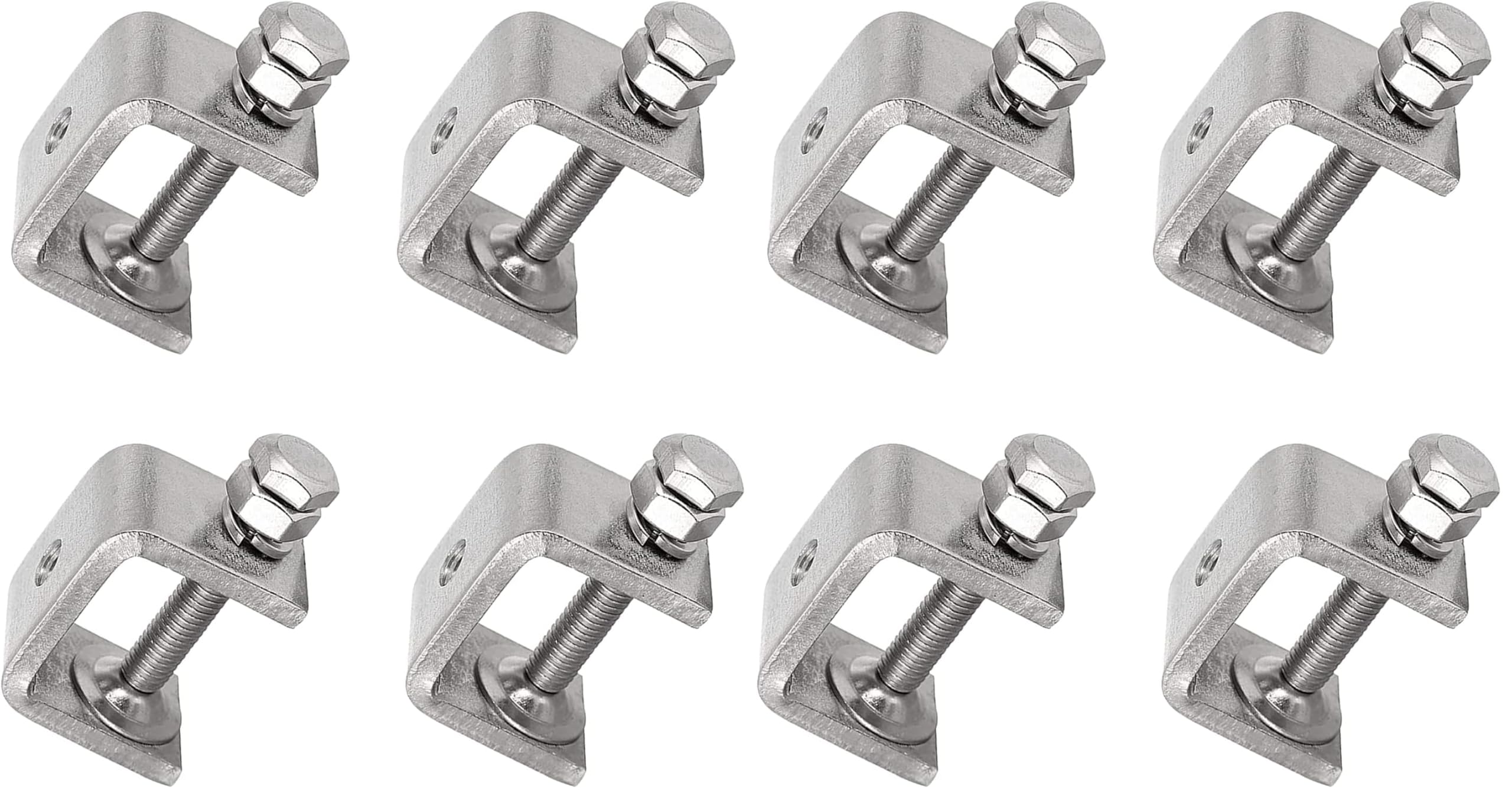 4Pieces 304 Stainless Steel C-Clamp Heavy Duty C-clamp Woodworking Welding Building Household Tiger Clamp G-Clamp (Pack of 2)