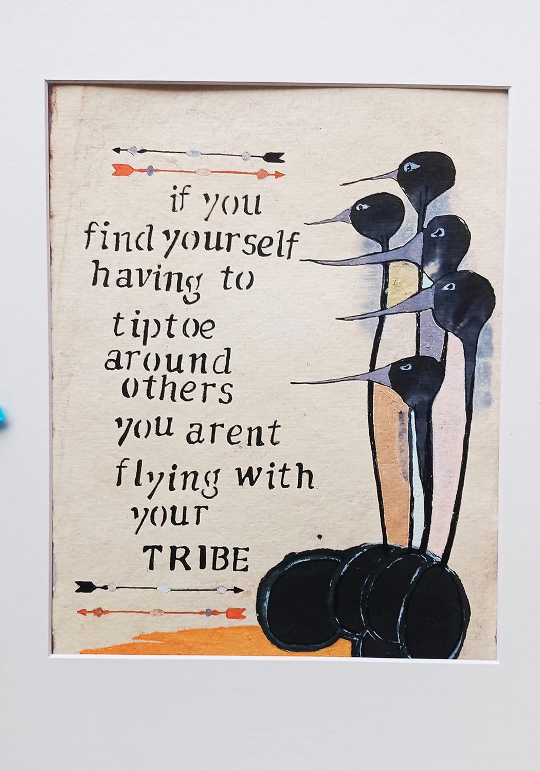 Tribe quote original mixed media artwork on paper