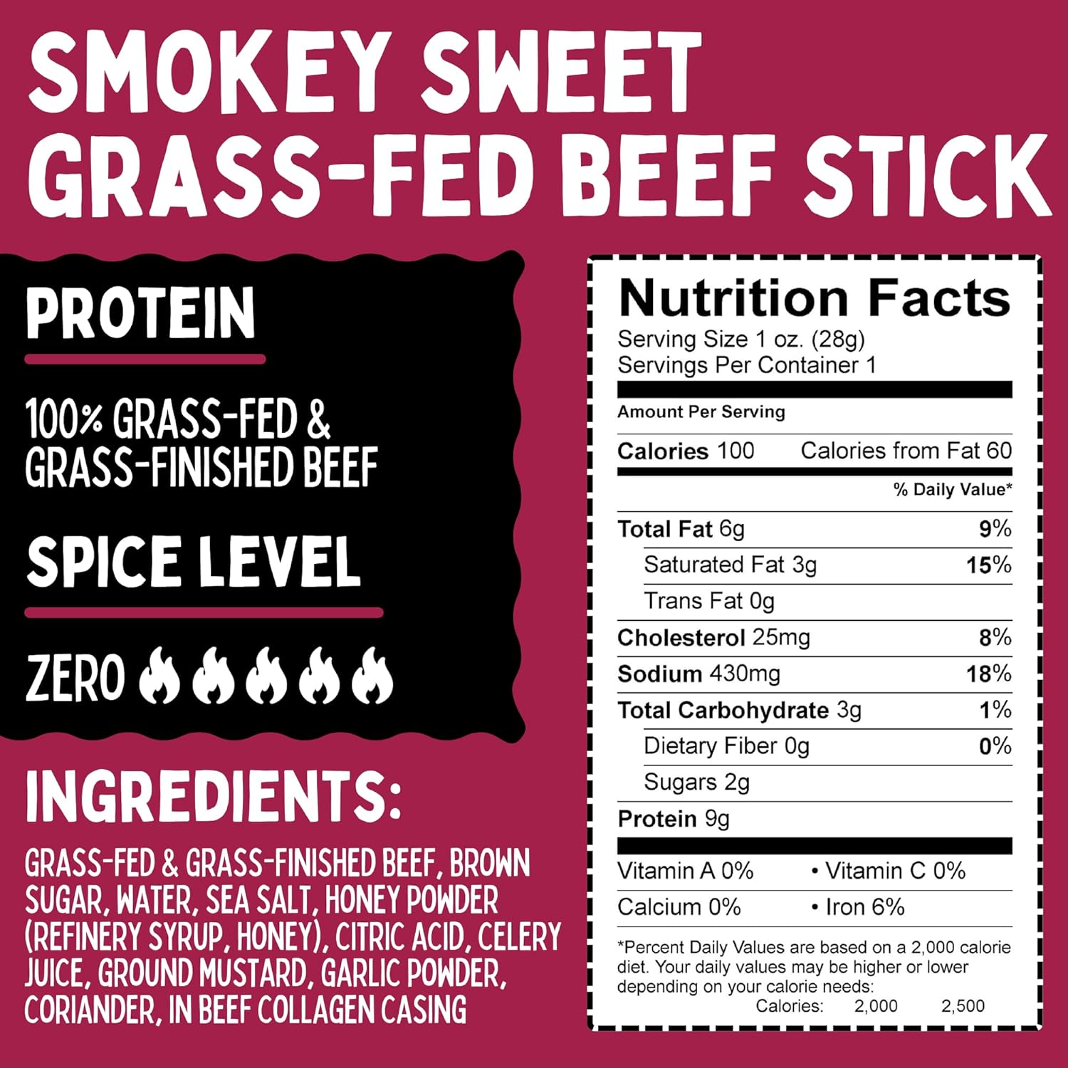 7 Flavor Variety Meat Sticks. No Added Nitrates, Gluten, Soy, MSG, Dairy, Nuts. 5 Grass-fed Beef Flavors, 1 Free-range Turkey Flavor & 1 Natural Pork Flavor (1 of Each, 7-cnt, 1-oz Stick)