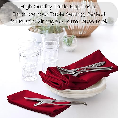 Miniatura 5 de Juego de 12 servilletas de tela 100% algodón, suaves, duraderas, lavables, ideales para fiestas de granja, bodas, Navidad, Pascua, perfectas para