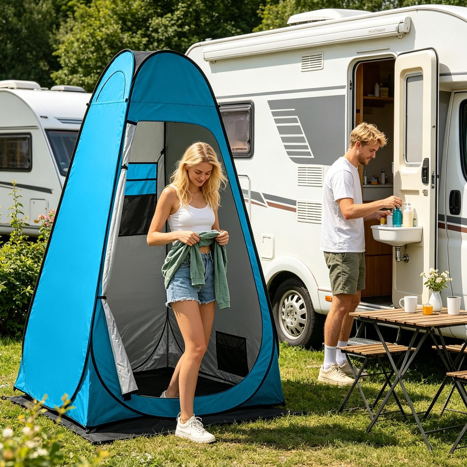 Tenda per la privacy per esterni, riparo per il cambio pannolini portatile, tenda per il cambio dei pannolini personale emergente, rifugio progettato per la privacy all'aperto in giardino, uso