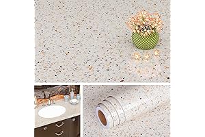 Livelynine Peel and Stick Terrazzo Wallpaper for Kitchen Countertops
