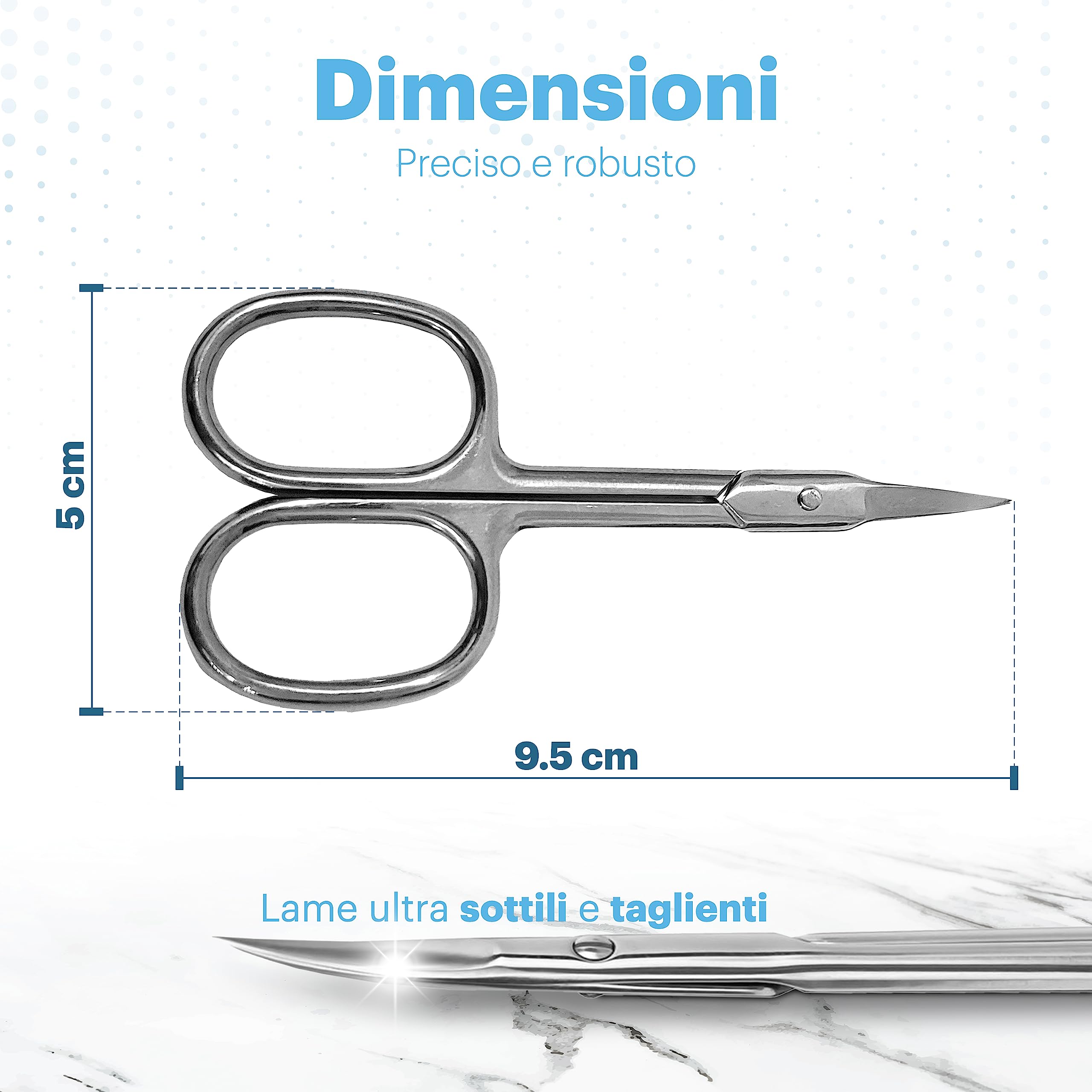 Forbici per Cuticole in Acciaio Inox, Lama di Precisione Professionale, Strumento Manicure e Pedicure per Rimozione Cuticole e Taglio Unghie, Ergonomiche e Antiscivolo