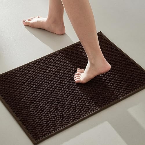 Miniatura 87 de Alfombras de baño antideslizantes, lavables, superabsorbentes, delgadas, pequeñas, de secado rápido, de pelo bajo, color gris oscuro, 16 x 24 Gris