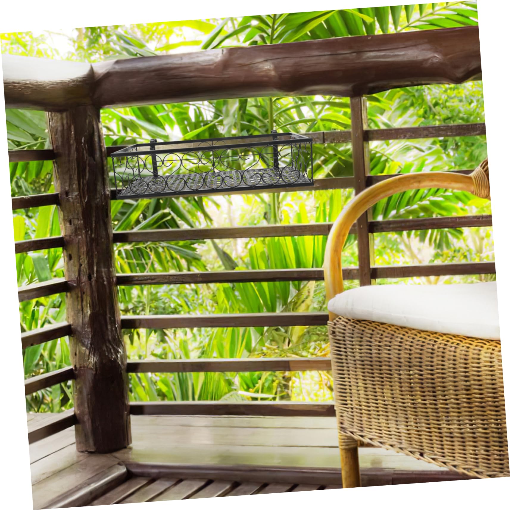 Toyvian Jardiniere Balcon Suspendue Panier Decoratif pour Plantes Support Fleurs Forme de Panier pour Clôture