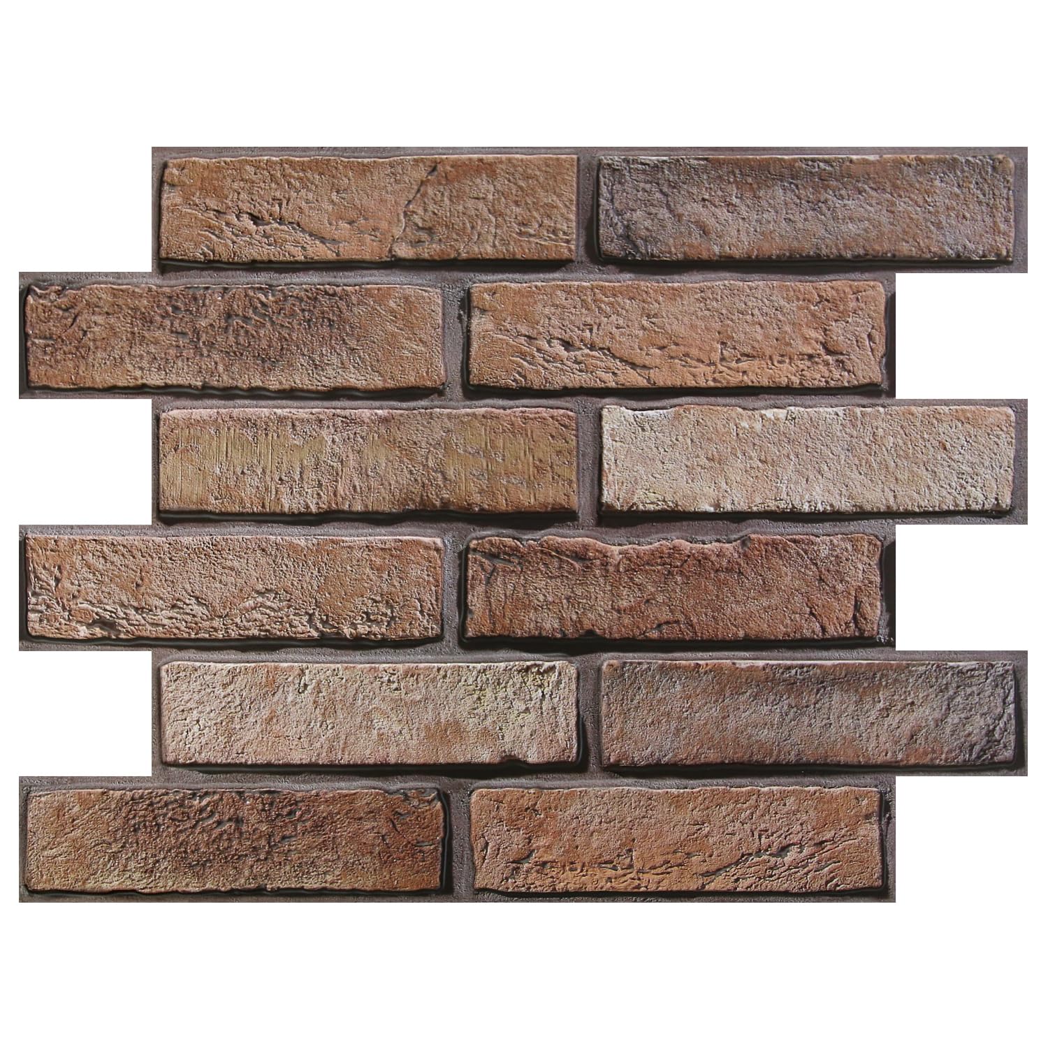 COMSTICKC 3D Brown Faux Brick Wall Panel Self Adhesive Walll Stickers, 10 Sheets 15.7" x 11.8", Lightweight Thin PVC 3D Peel and Stick Fake Brick Decorative Tiles for DIY Wall Decor