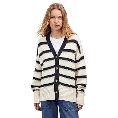 Madewell Josie Stripe Clean Cotton Cardigan Women