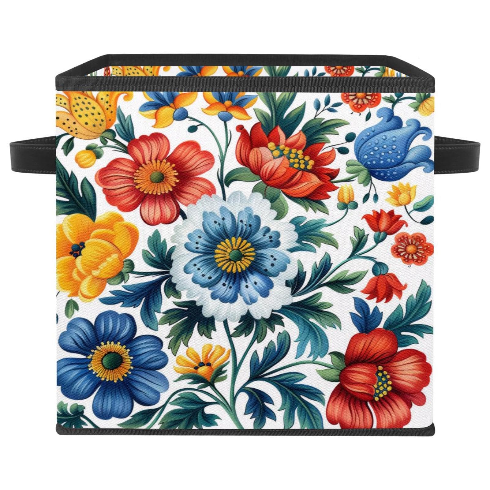 Boîte de rangement pliable fleurie : rangez le désordre de votre salon