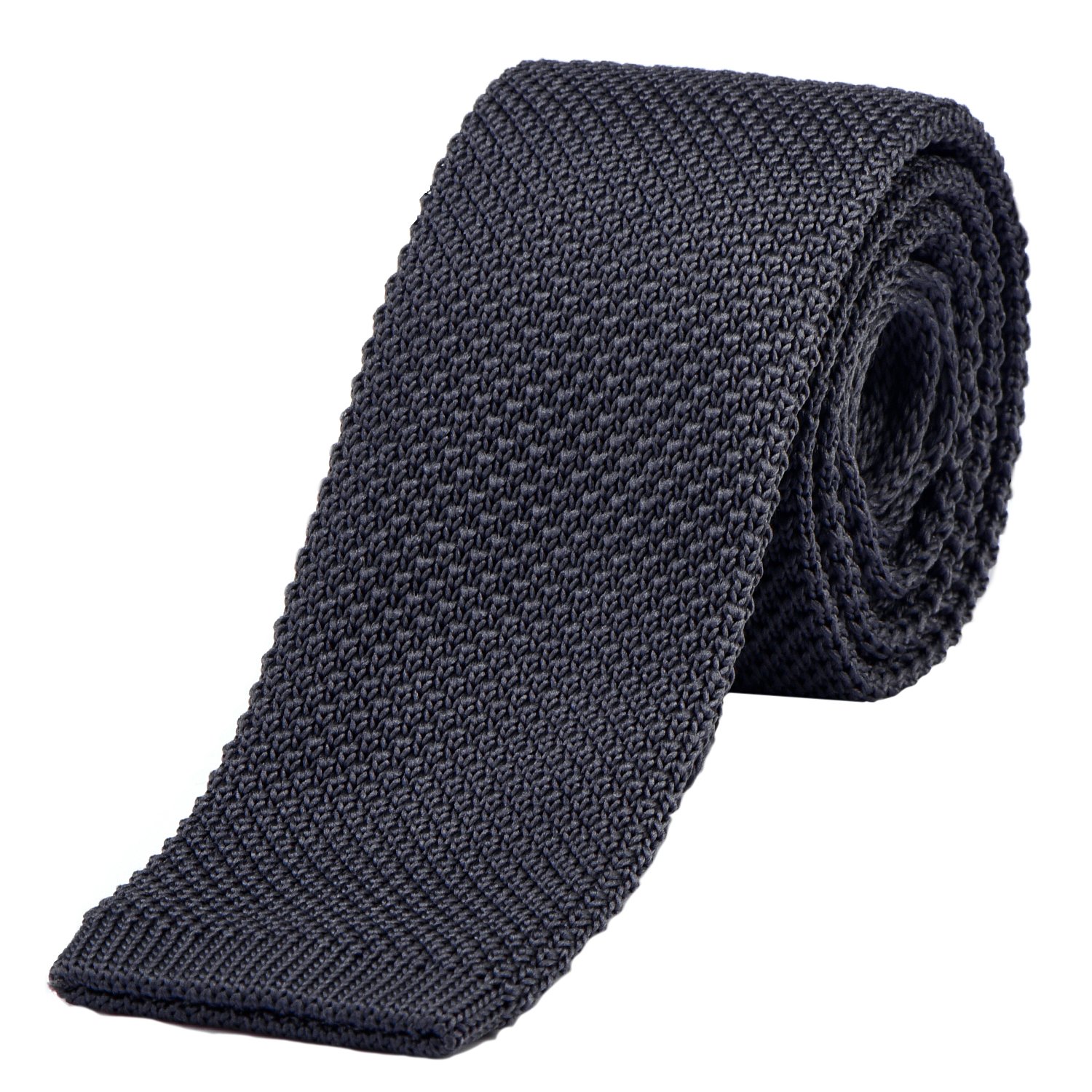 Dondon Men's Grey Anthracite Knit Knitted Tie Slim