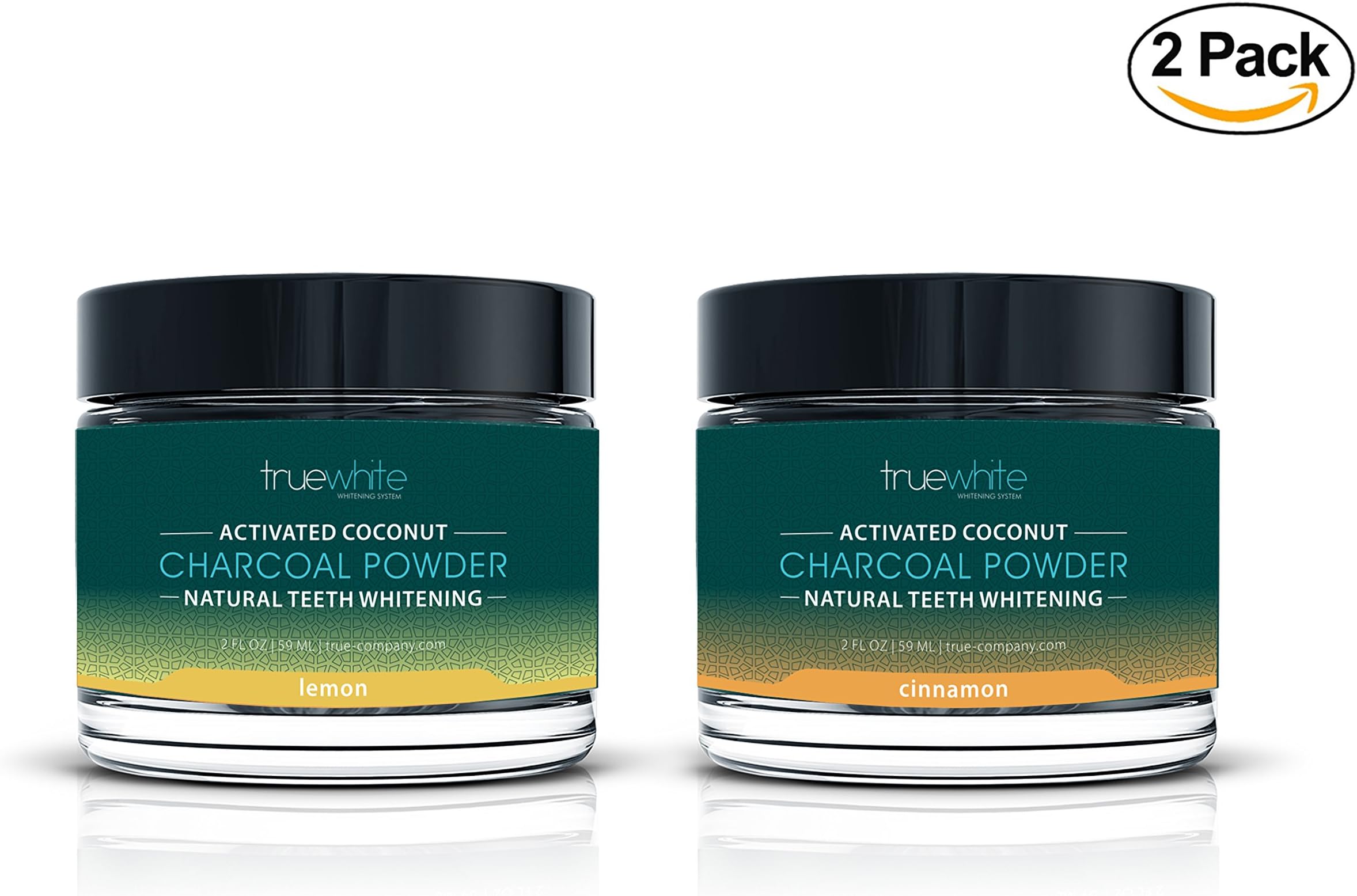 TrueWhite Teeth Whitening Activated Charcoal Powder, All Natural Tooth Whitening, Perfect Teeth Whitener w/Charcoal Powder & Coconut - MSRP $144 (Lemon & Cinnamon)
