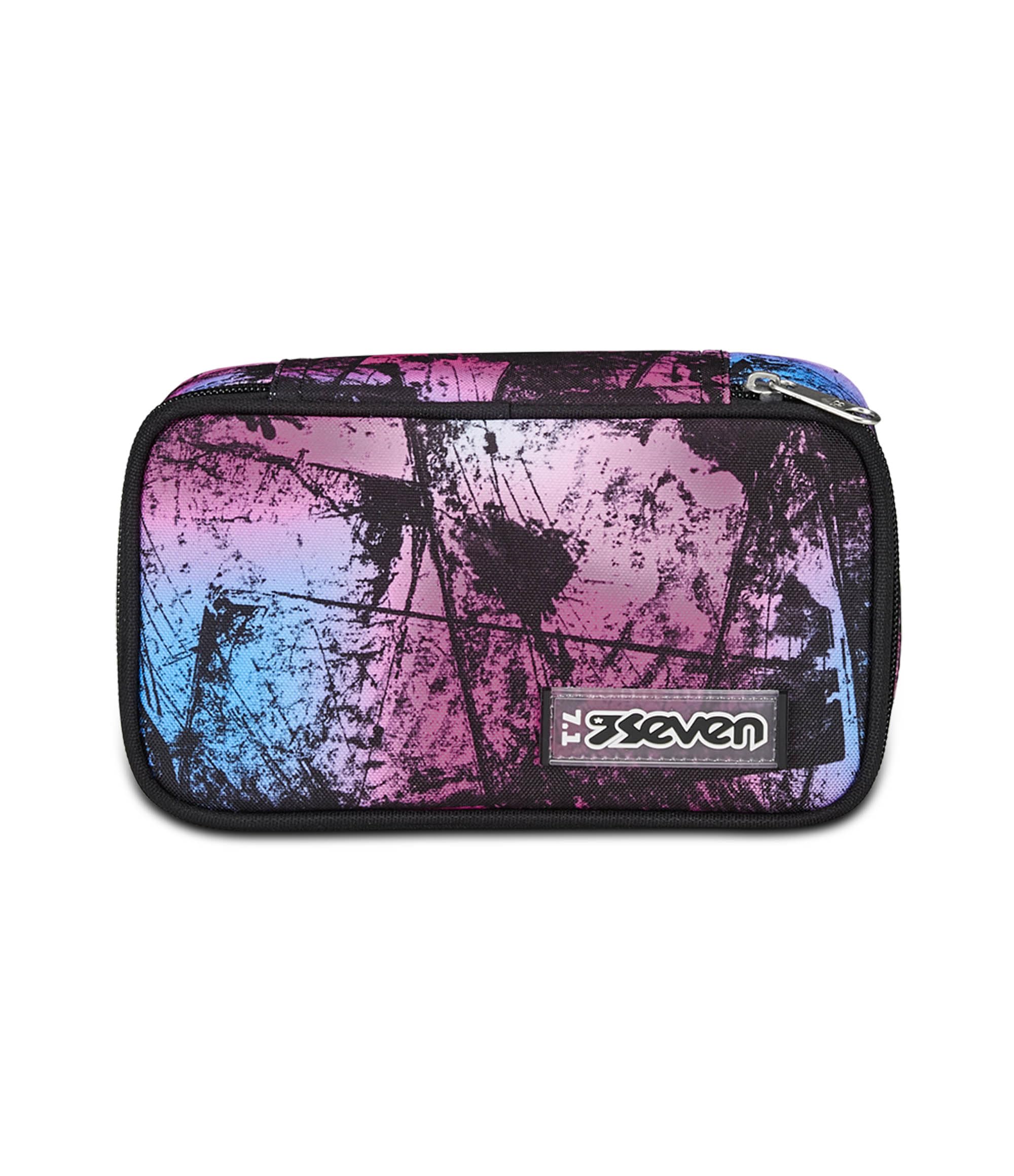Seven Astuccio Scuola Quick Case, Nero e Rosa, Freethink Girl, Portapenne Completo Di Penne, Matite, Colori, Accessori Zaino, Elementari, Medie, Bambina Ragazza