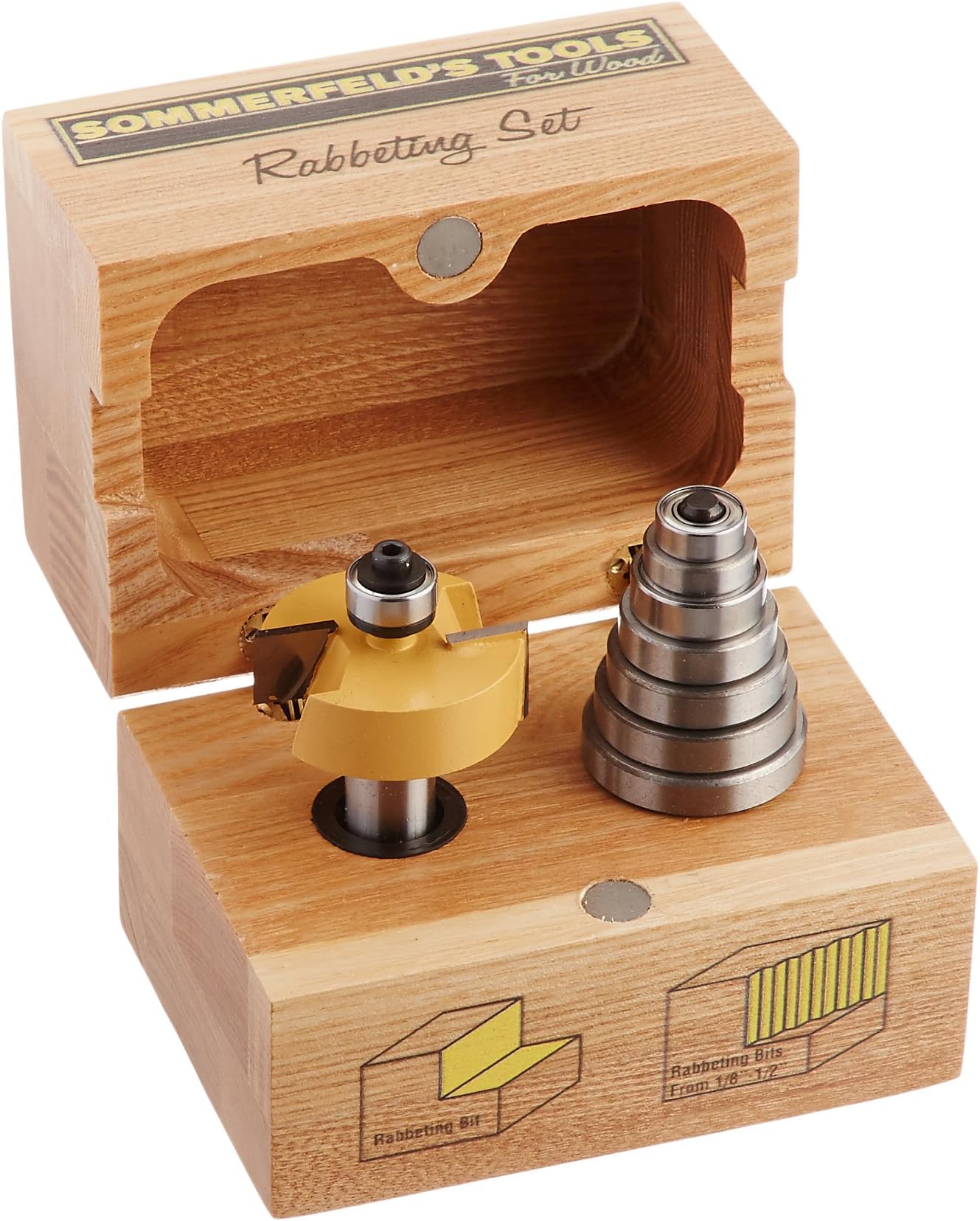 Sommerfeld's 7 Pc. Adjustable Depth Rabbeting Set, 1/2-Inch Shank