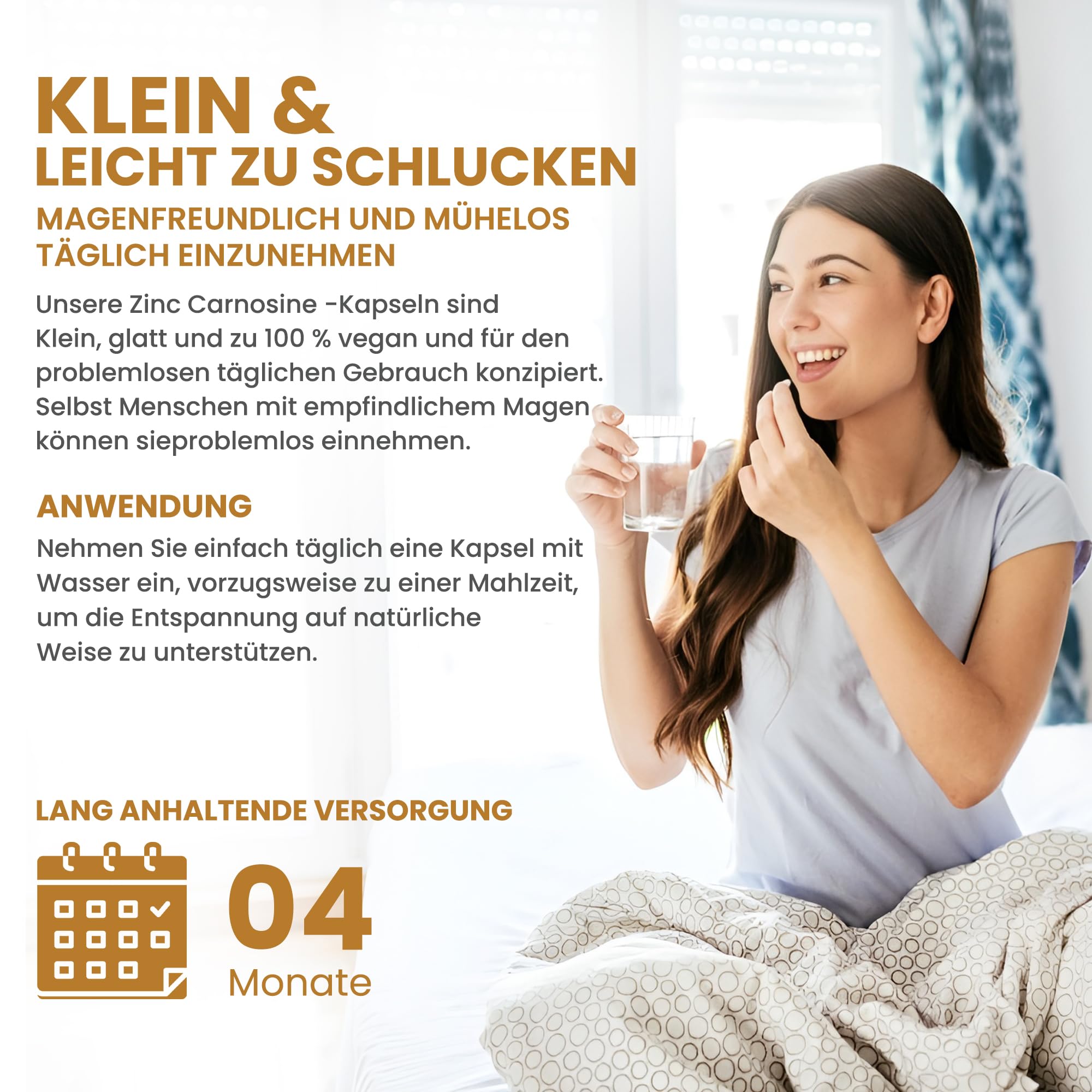 Zink-L-Carnosin | 37,5 mg | 8,25 mg elementares Zink (83% NRV) | 120 vegane Kapseln | Zinc L-Carnosine | GMP & Laborgeprüft
