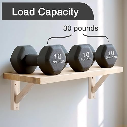 Miniatura 4 de OVOV Paquete de 2 soportes de estante de madera triangulares de madera para apliques de tablones enchufables, lámpara colgante, soporte de madera