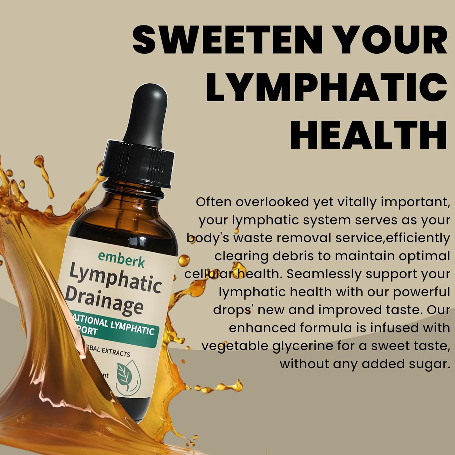 Lymphatic Drainage Drops, 2000mg Herbal Blend with Elderberry & Echinacea Dandelion,– Supports Lymphatic Drainage, Immune System & Detox 2 fl oz (1pcs) - Image 3