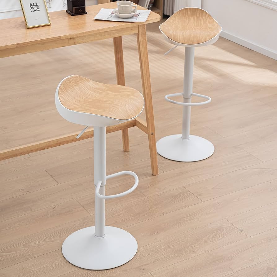 ハイスツール カウンターチェア ホワイト x2 カウンターチェア（スツール・ハイ・丸椅子・足置き・昇降式