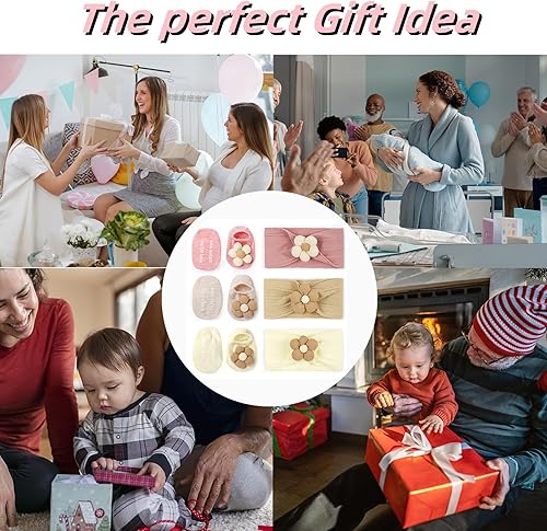 Miniatura 6 de Diadema y calcetines de flores para bebés lindos juegos de diadema y calcetines para niñas recién nacidas