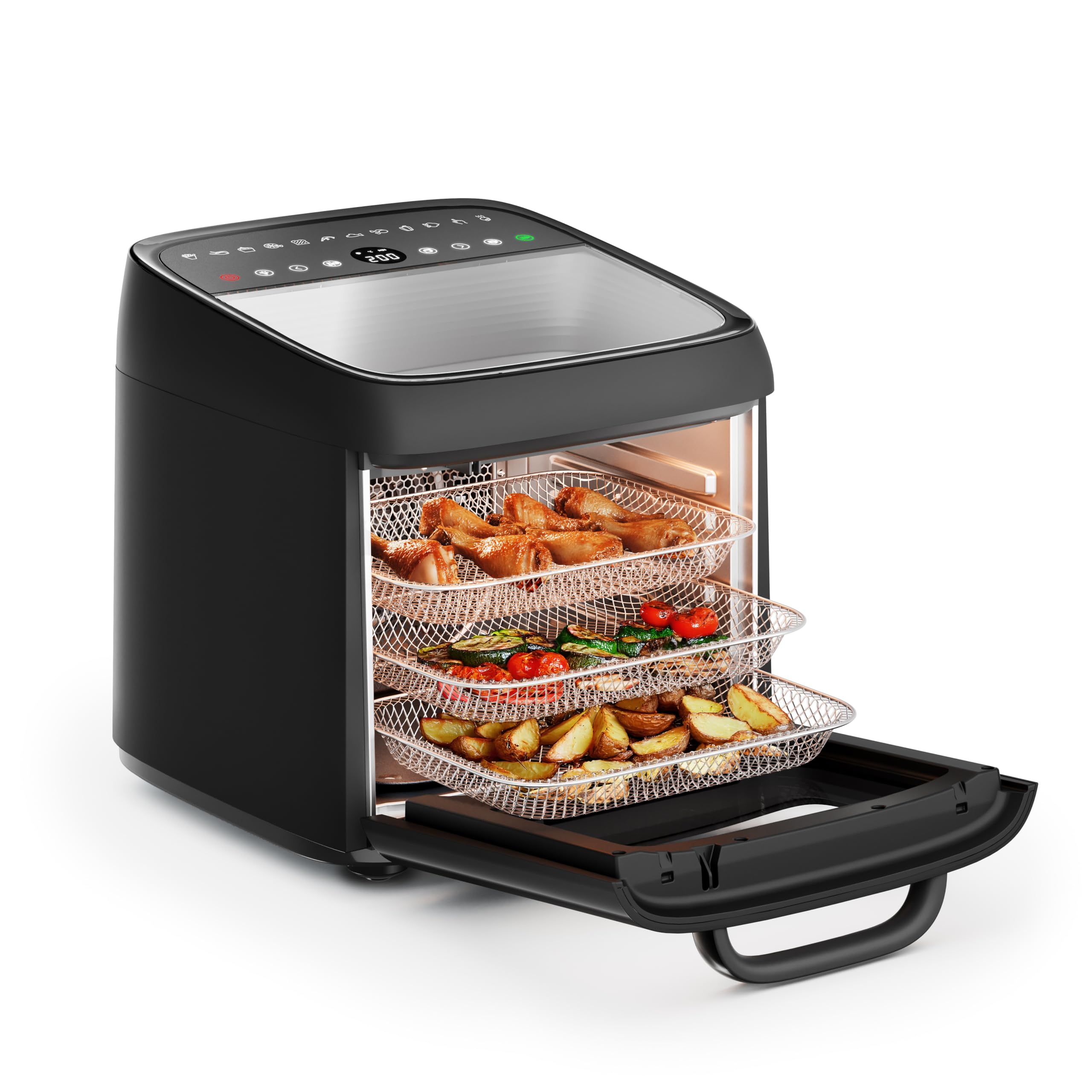 Princess Friggitrice ad Aria Forno Vision, Capacità 12,6 L, Potenza 1800 W, Cottura Multifunzione, Controllo Digitale, Facile da Pulire, 182494