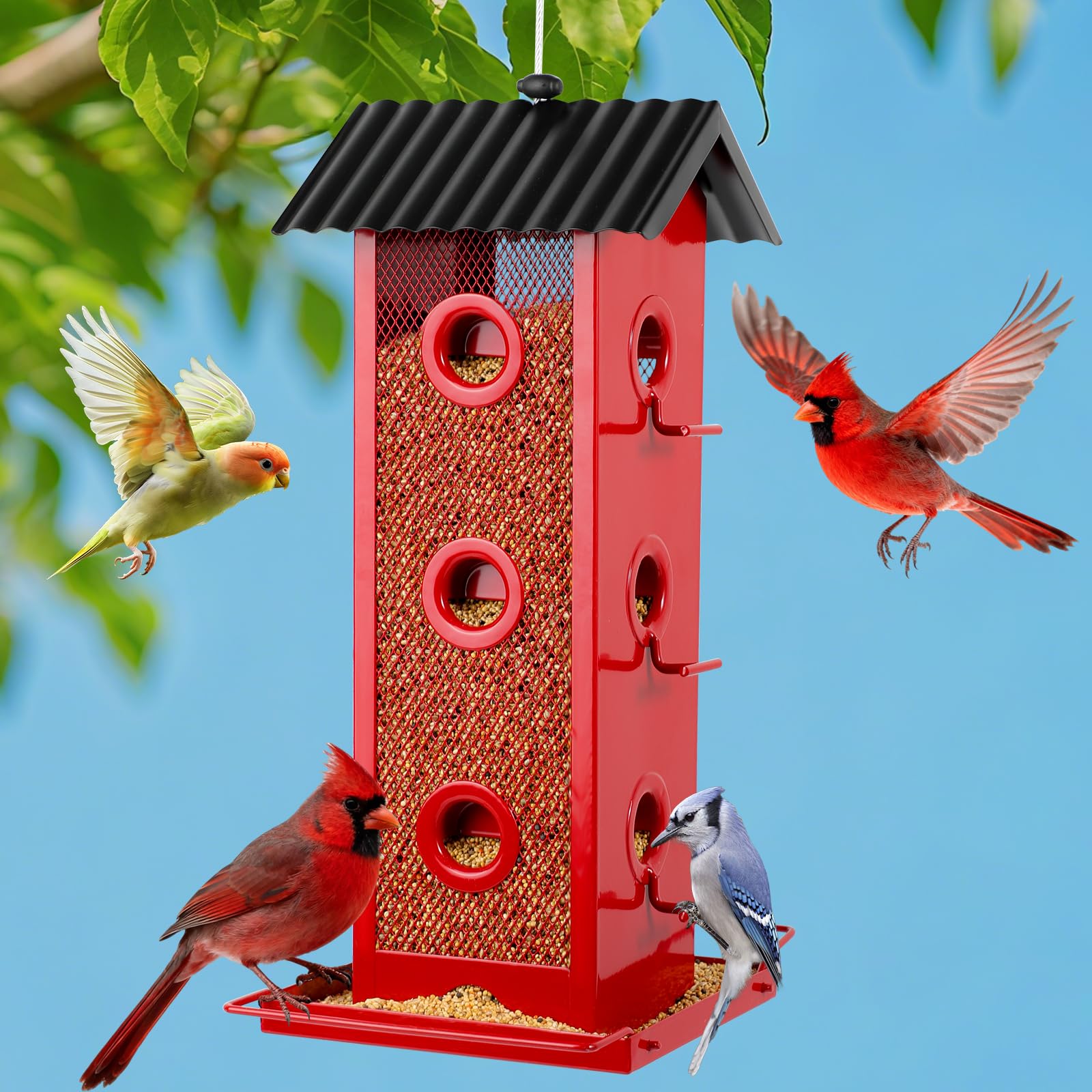 Shineforu All-Metal 14-Port Bird Feeder