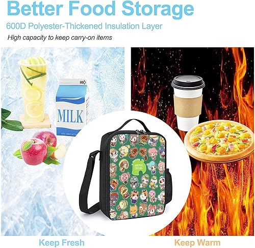 Miniatura 5 de Bolsa de almuerzo impermeable a prueba de fugas portátil aislada bolsa de almuerzo animal lindo cruzado bolsa de almuerzo bolsas gourmet organizador