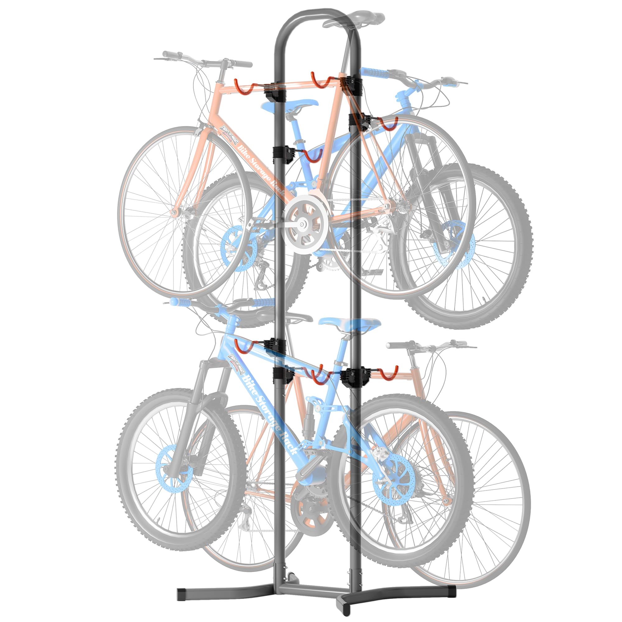 Suchtale 4 Bike Rack, Bicycle Rack, Bike Storage Rack for Garage Home, Freestanding Gravity Bike Stand, Adjustable Vertical Bicycle Holder for Indoor Outdoor, Bike Hanger Floor Parking Cycle Organizer