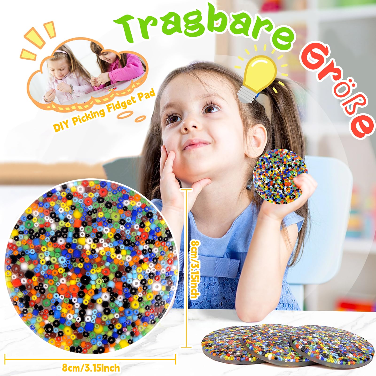 3PCS Skin Picking Fidget Toys, Picky Pad, Skin Picking Fidget, Picky Party Pad Fidget, Fidget Toy FüR Skin Picker, Sensorisches Spielzeug Zum Skin Pickin, OCD Relief Toys FüR Erwachsene Mit Adhs.