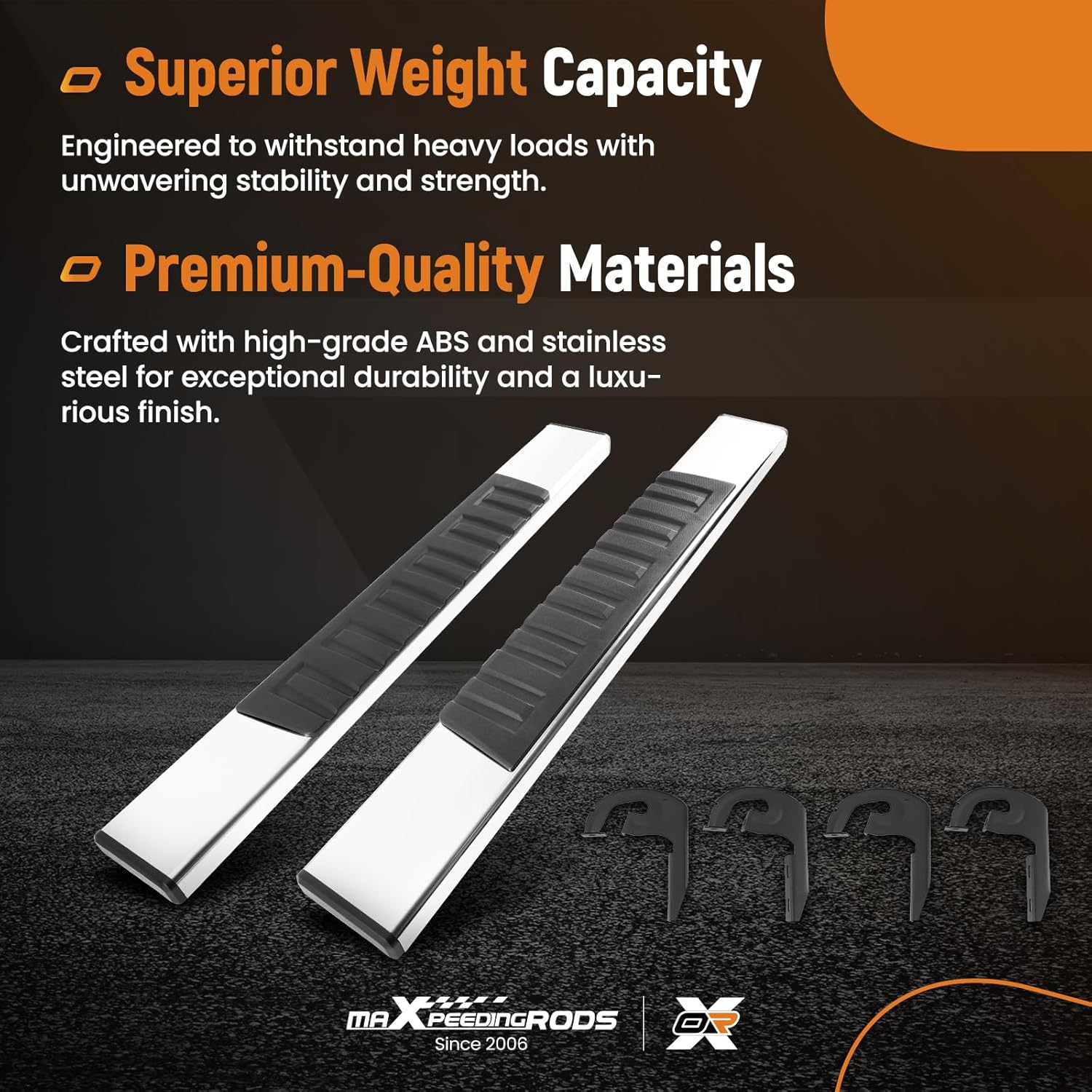 maXpeedingrods 6" Running Boards for Ford F-150 2004-2014 Regular Cab, Stainless Steel Side Step Nerf Bars, 450 LBS Load