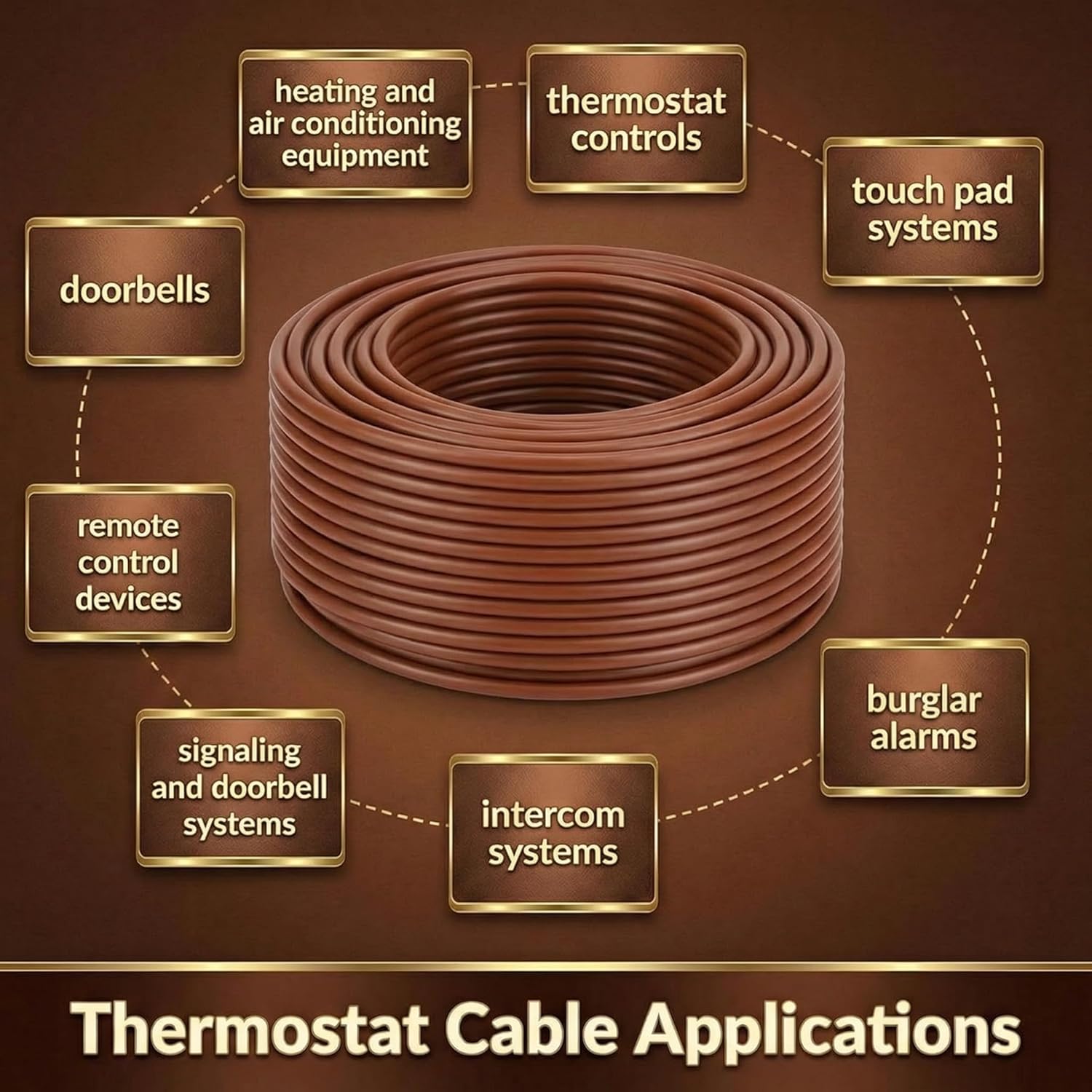 Buryeah Thermostat Wire Bell Wire Solid Copper Cable 18 Gauge ETL, Power Circuit Cable Moisture, Heat and UV Resistant for Low Voltage Applications Use(18/2,100 ft)