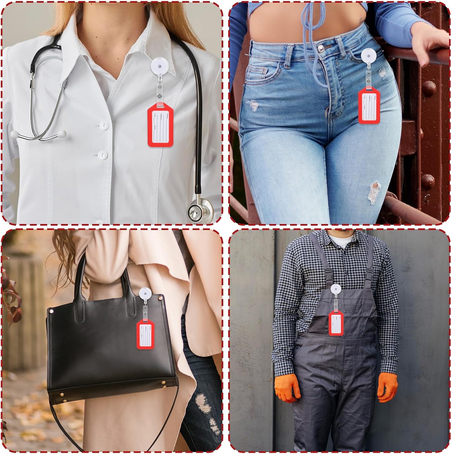 100pcs Retractable Badge Reels Bulk,Translucent Clear Round Badge Holders Clip with Swivel Alligator Clip for Students Teachers Office Workers - Image 6