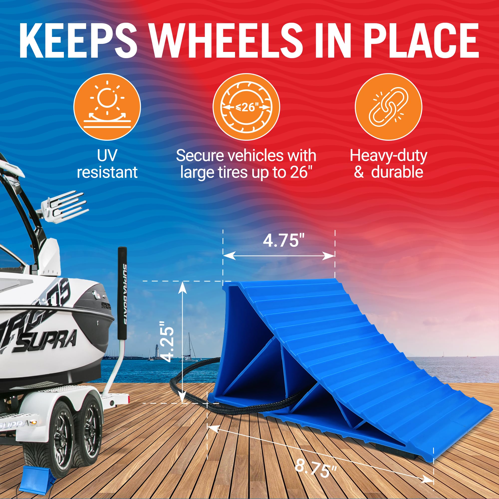 Trailer Wheel Chocks - Secure Your Boat & Trailer -3