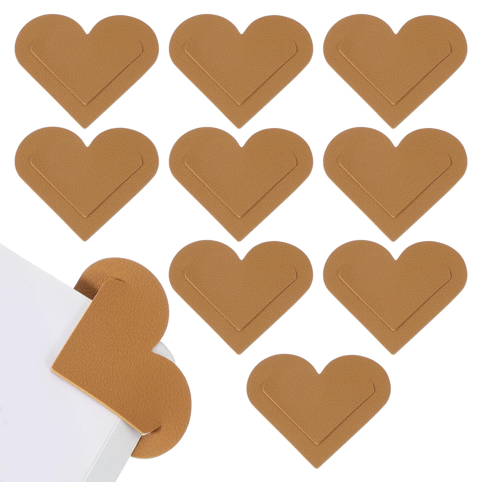 PATIKIL Leather Heart Bookmarks