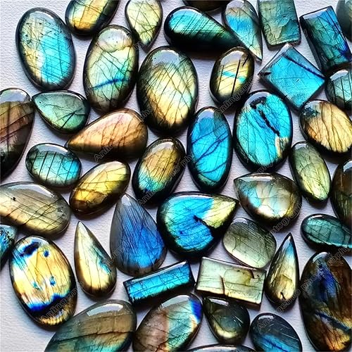 Miniatura 3 de 10 piezas de cristal de labradorita natural, piedra pulida, palma curativa, piedras irregulares, arco iris, meditación curativa, regalos de