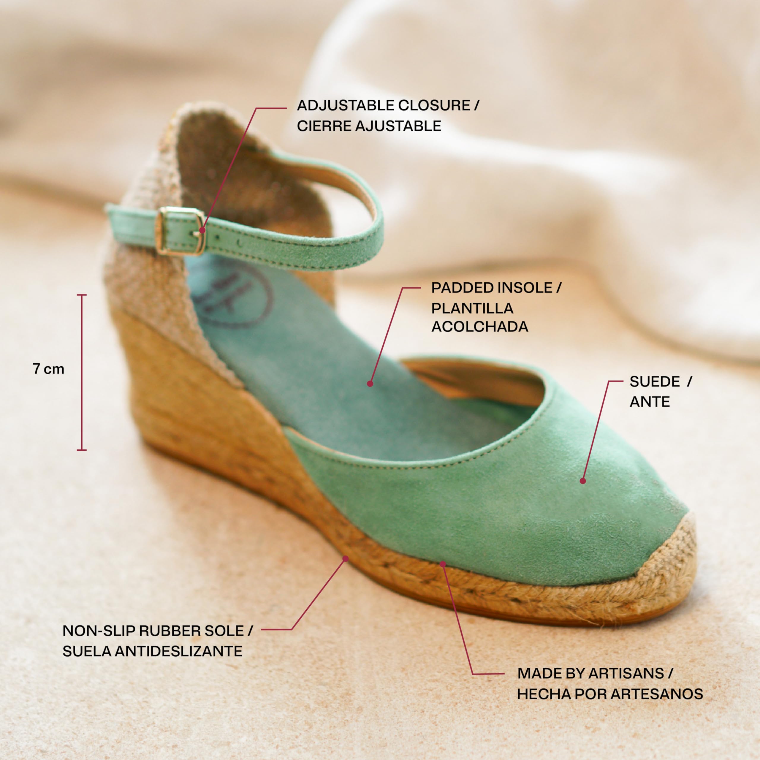 TONI PONS LLORET-5 - Wedge espadrille for women in solid tones by Toni Pons made of suede., Mint