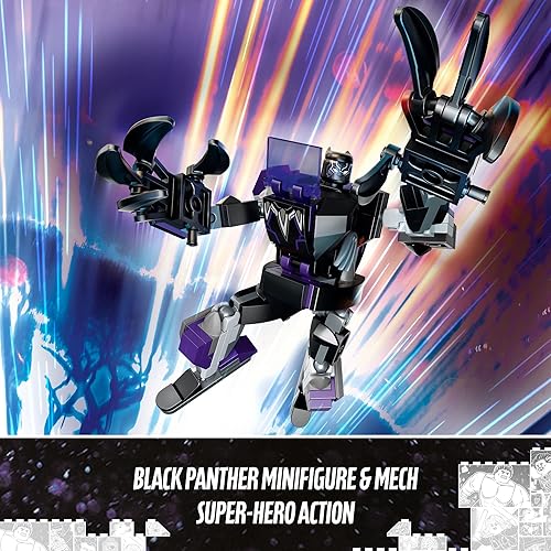 Miniatura 2 de LEGO Marvel Black Panther Mech Armor 76204 Kit de construcción; Mech coleccionable y minifigura para niños de 7 años en adelante (124 piezas)