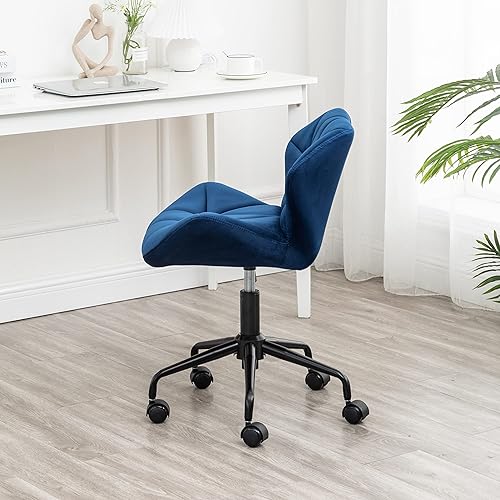 Miniatura 5 de Roundhill Furniture Eldon Diamond - Silla de oficina giratoria ajustable con diseño capitoné, color gris y azul