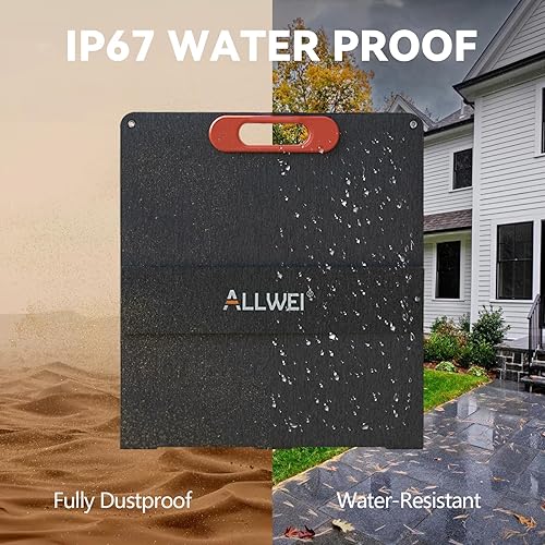 Miniatura 8 de ALLWEI Panel solar portátil de 200 W para generador solar de estación de energía de 1200 W 2400 W, salidas 3 en 1, cargador solar de 18 V con