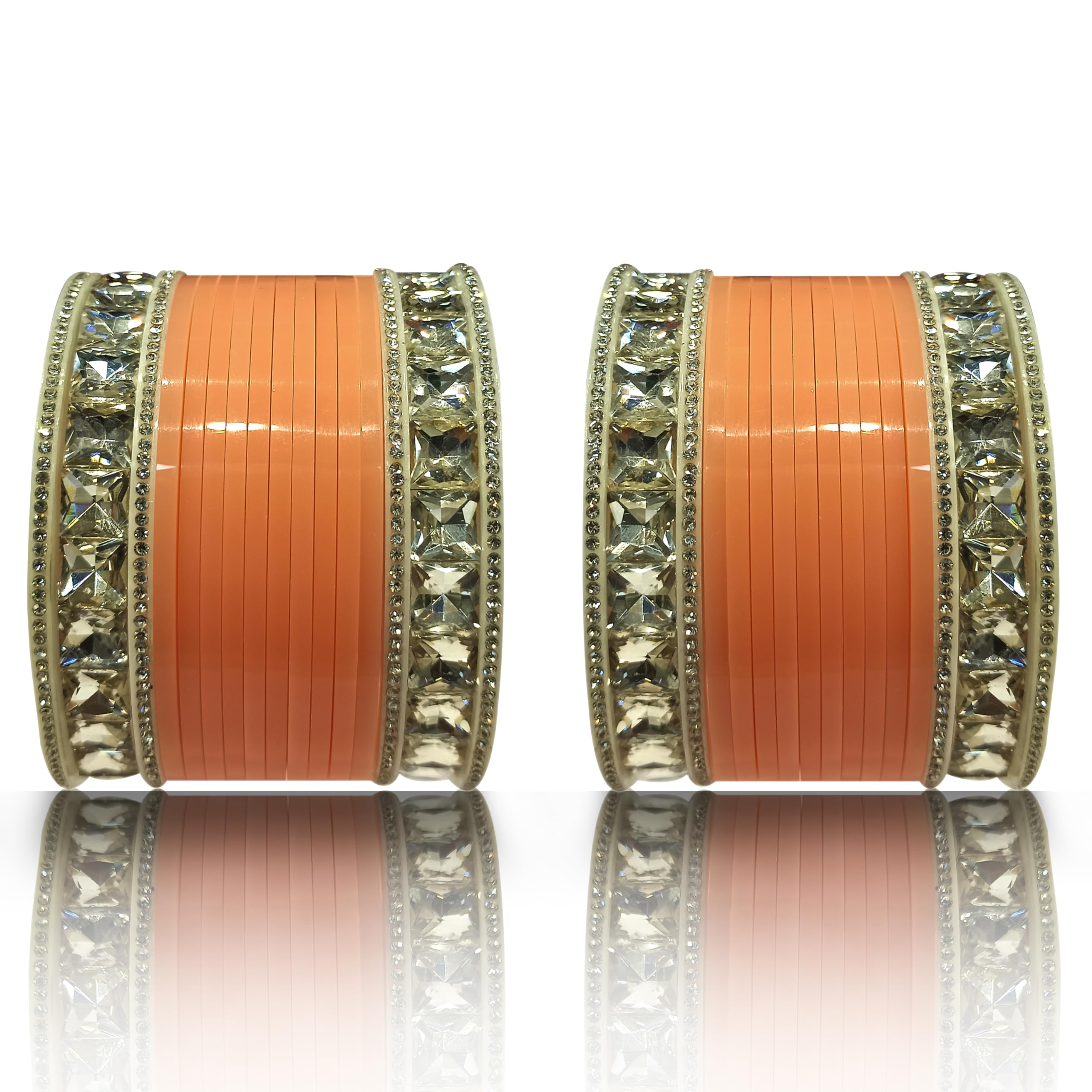 Bridal Punjabi Chuda Bangle Set for Womens (Set of 1) (Peach, 2.8) (B0CGRL3NN8) Amazon Price History, Amazon Price Tracker