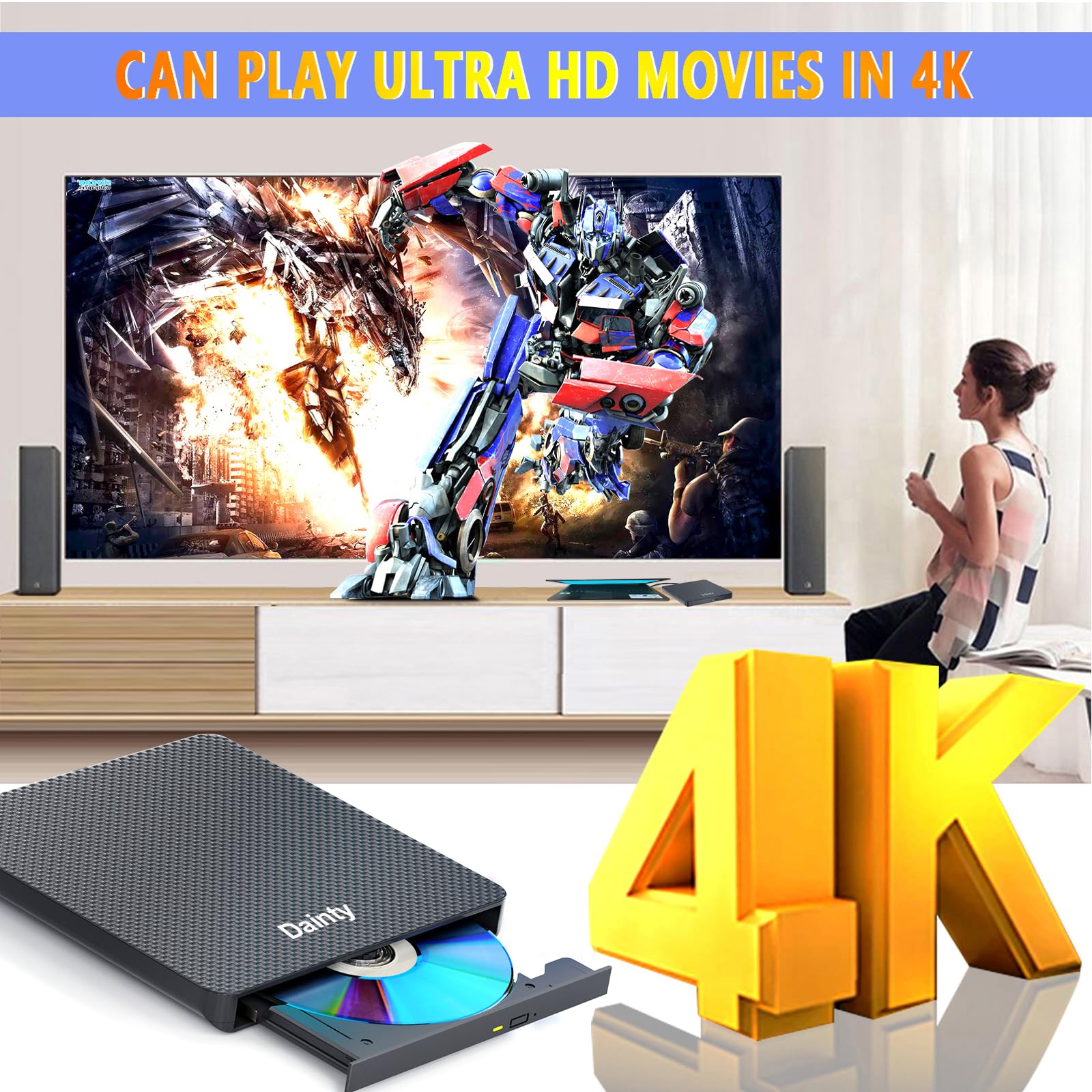 Dainty External Blu ray Drive BD Player Read/Write Portable Bluray