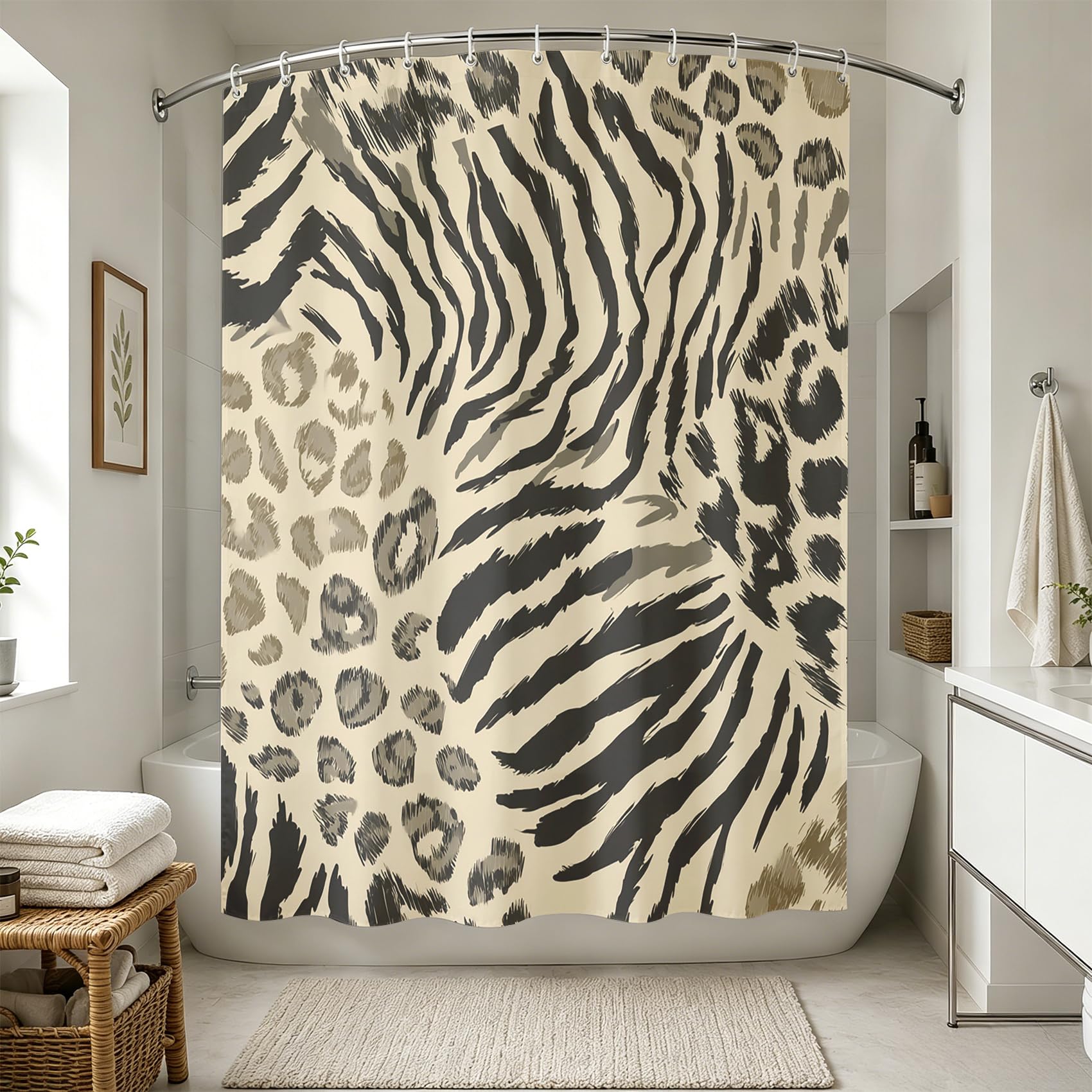 Rideau de douche tissu polyester hydrofuge lavable 180x200 rideau baignoire imprimé
