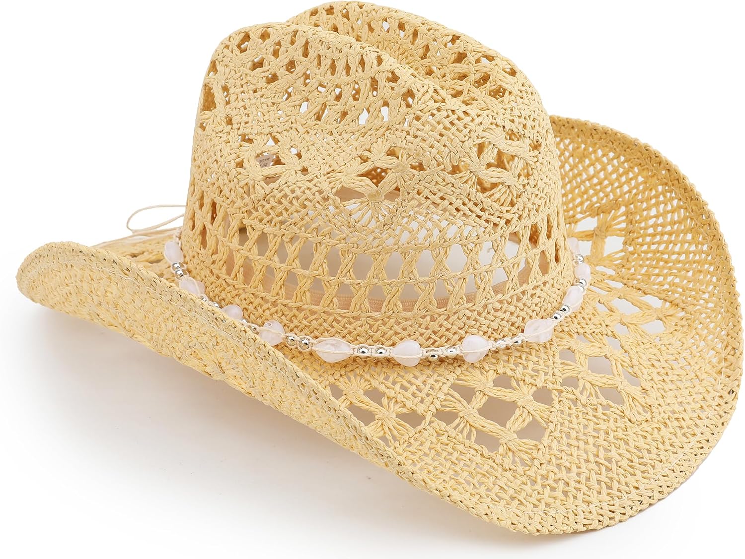 Pro Celia Straw Cowboy Hat for Women and Men, Western Cattleman Style, Wide Shapeable Brim